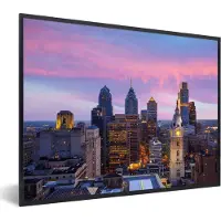 PosterMonkey Fotolijst incl. Poster - Steden - Skyline - Verenigde Staten - 80x60 cm - Posterlijst