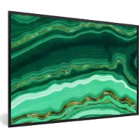 PosterMonkey Fotolijst incl. Poster - Goud - Agaat - Luxe - 120x80 cm - Posterlijst