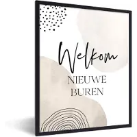 PosterMonkey Fotolijst incl. Poster - Nieuwe buren - Buurman - Quote - 30x40 cm - Posterlijst