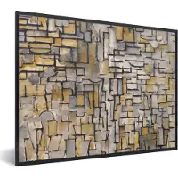 PosterMonkey Fotolijst incl. Poster - Mondriaan - Kunst - Oude meesters - 40x30 cm - Posterlijst
