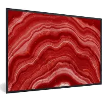 PosterMonkey Fotolijst incl. Poster - Agaat - Rood - Edelsteen - Abstract - 30x20 cm - Posterlijst