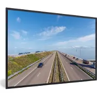 PosterMonkey Fotolijst incl. Poster - Afsluitdijk - 60x40 cm - Posterlijst
