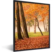PosterMonkey Fotolijst incl. Poster - Bladeren - Herfst - Bos - 60x80 cm - Posterlijst