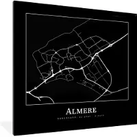 PosterMonkey Fotolijst incl. Poster - Stadskaart - Almere - Kaart - Plattegrond - 40x40 cm - Posterlijst
