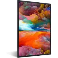 PosterMonkey Fotolijst incl. Poster - Schilderij - Olieverf - Abstract - Wolken - 40x60 cm - Posterlijst