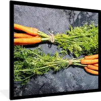 PosterMonkey Fotolijst incl. Poster - Wortel - Groente - Marmer - Industrieel - 40x40 cm - Posterlijst