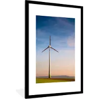 PosterMonkey Fotolijst incl. Poster - Een eenzame windmolen op het platteland - 60x90 cm - Posterlijst