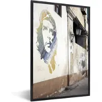 PosterMonkey Fotolijst incl. Poster - Che Guevara-muurschildering - 40x60 cm - Posterlijst