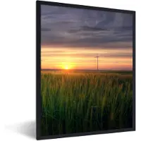 PosterMonkey Fotolijst incl. Poster - Windmolen - Zon - Gras - 30x40 cm - Posterlijst