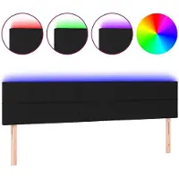 vidaXL Hoofdbord LED 200x5x78/88 cm stof zwart