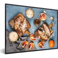 PosterMonkey Fotolijst incl. Poster - Croissant - Ontbijt - Fruit - 40x30 cm - Posterlijst