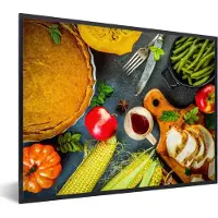 PosterMonkey Fotolijst incl. Poster - Groente - Kruiden - Bestek - Taart - 80x60 cm - Posterlijst