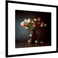 PosterMonkey Fotolijst incl. Poster - Bloemen - Rozen - Stilleven - 40x40 cm - Posterlijst