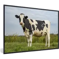 PosterMonkey Fotolijst incl. Poster - Koe - Friesland - Nederland - 60x40 cm - Posterlijst