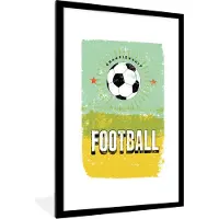 PosterMonkey Fotolijst incl. Poster - Quotes - Vintage - Football - Championship - Sport - Voetbal - 80x120 cm - Posterlijst