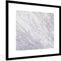 PosterMonkey Fotolijst incl. Poster - Marmer - Glitter - Magenta - 40x40 cm - Posterlijst