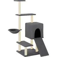 vidaXL Kattenmeubel met sisal krabpalen 130,5 cm donkergrijs