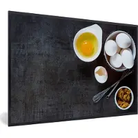 PosterMonkey Fotolijst incl. Poster - Eieren - Bruine suiker - Koken - 90x60 cm - Posterlijst