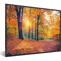 PosterMonkey Fotolijst incl. Poster - Bomen - Herfst - Bos - Herfstbladeren - 40x30 cm - Posterlijst