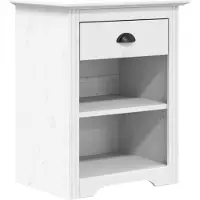 vidaXL Nachtkastje BODO 53x38,5x67 cm massief grenenhout wit