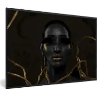 PosterMonkey Fotolijst incl. Poster - Vrouwen - Goud - Black - 30x20 cm - Posterlijst