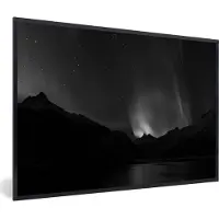 PosterMonkey Fotolijst incl. Poster - Bergen - Noorderlicht - Ruimte - 60x40 cm - Posterlijst