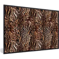 PosterMonkey Fotolijst incl. Poster - Tijger - Dierenprint - Design - 120x80 cm - Posterlijst