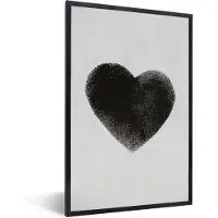 PosterMonkey Fotolijst incl. Poster - Hart - Design - Zwart - 80x120 cm - Posterlijst