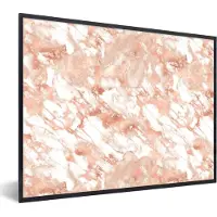 PosterMonkey Fotolijst incl. Poster - Marmer - Rosé - Wit - Luxe - 40x30 cm - Posterlijst