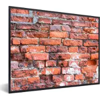 PosterMonkey Fotolijst incl. Poster - Metselen - Muur - Baksteen - 40x30 cm - Posterlijst