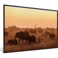 MuchoWow Fotolijst incl. Poster - Wilde Afrikaanse olifanten van het nationaal park Kruger in Zuid-Afrika - 60x40 cm - Posterlijst