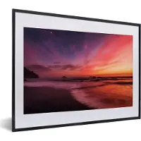 PosterMonkey Fotolijst incl. Poster - Strand - Zee - Natuur - Avond - 40x30 cm - Posterlijst