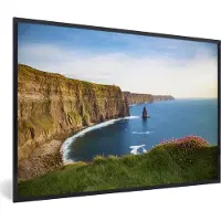 PosterMonkey Fotolijst incl. Poster - Kliffer van Moher in Ierland - 90x60 cm - Posterlijst