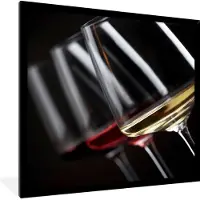 PosterMonkey Fotolijst incl. Poster - Wijnglas - Wijn - Alcohol - 40x40 cm - Posterlijst