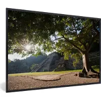 PosterMonkey Fotolijst incl. Poster - Tempel van de inscripties met boom in Palenque Mexico - 30x20 cm - Posterlijst