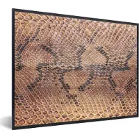 PosterMonkey Fotolijst incl. Poster - Inductie beschermer - Leer - Structuur - Dierenhuid - 80x60 cm - Posterlijst