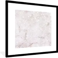 PosterMonkey Fotolijst incl. Poster - Marmer - Wit - Glitter - 40x40 cm - Posterlijst