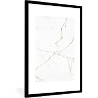 PosterMonkey Fotolijst incl. Poster - Marmer - Wit - Goud - 80x120 cm - Posterlijst
