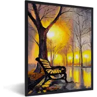 PosterMonkey Fotolijst incl. Poster - Schilderij - Bank - Water - Licht - Olieverf - 30x40 cm - Posterlijst