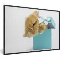 PosterMonkey Fotolijst incl. Poster - Konijn - Pastel - Blauw - 30x20 cm - Posterlijst