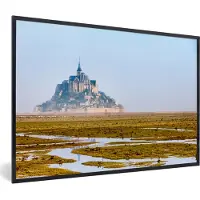 MuchoWow Fotolijst incl. Poster - Kasteel - Frankrijk - Mist - Water - 60x40 cm - Posterlijst