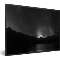 PosterMonkey Fotolijst incl. Poster - Bergen - Noorderlicht - Ruimte - 80x60 cm - Posterlijst