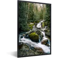 PosterMonkey Fotolijst incl. Poster - Natuur - Waterval - Bomen - Herfst - 20x30 cm - Posterlijst