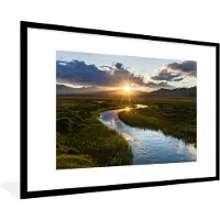 PosterMonkey Fotolijst incl. Poster - Rivier met uitzicht op een zonsondergang - 90x60 cm - Posterlijst
