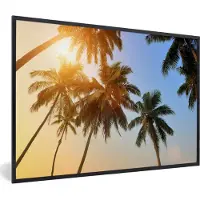 PosterMonkey Fotolijst incl. Poster - Palmboom - Zon - Zomer - Tropical - 30x20 cm - Posterlijst