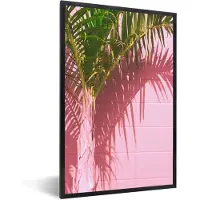 PosterMonkey Fotolijst incl. Poster - Plant - Zomer - Tropisch - Roze - 80x120 cm - Posterlijst