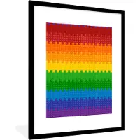 PosterMonkey Fotolijst incl. Poster - Patoon - Regenboog - 60x80 cm - Posterlijst