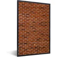 PosterMonkey Fotolijst incl. Poster - Baksteen - Muur - Patroon - 80x120 cm - Posterlijst