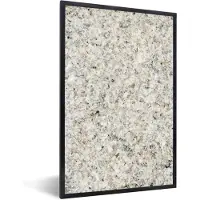 PosterMonkey Fotolijst incl. Poster - Graniet - Wit - Grijs - Steen - Textuur - 40x60 cm - Posterlijst - Kerstversiering - Kerstdecoratie voor binnen - Kerstmis