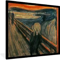 PosterMonkey Fotolijst incl. Poster - De schreeuw - Edvard Munch - 40x40 cm - Posterlijst